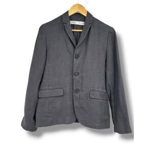 Zara Linen Blend Blazer Women's XS Casual Business Career Minimalist